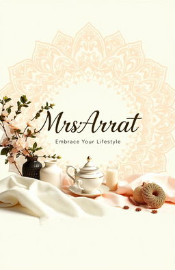 A visually appealing Facebook cover image for a lifestyle brand named 'MrsArrat'