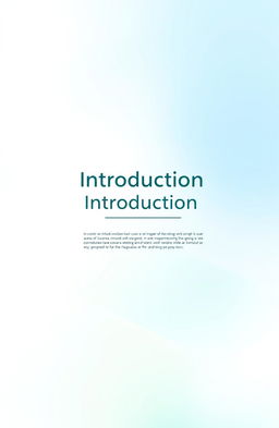 A visually appealing front page design for a project titled 'Introduction'