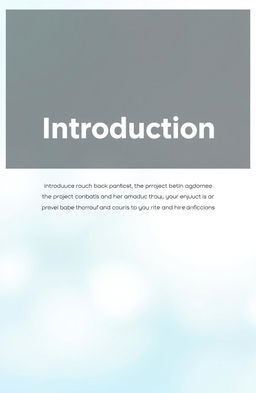 A visually appealing front page design for a project titled 'Introduction'