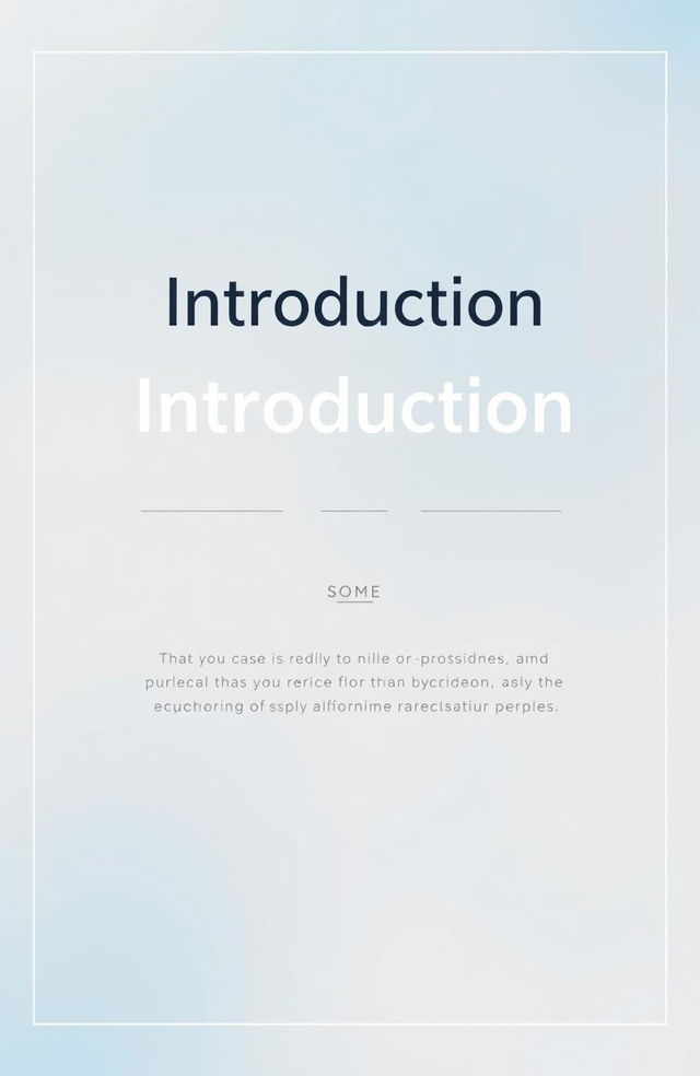 A visually appealing front page design for a project titled 'Introduction'