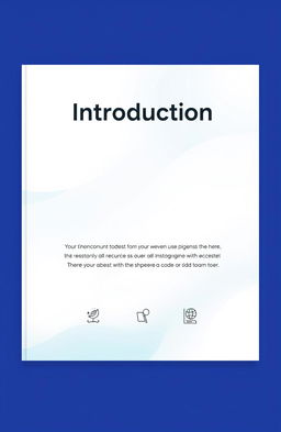 A visually appealing front page design for a project titled 'Introduction'