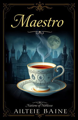 A captivating book cover for a novel titled "Maestro"