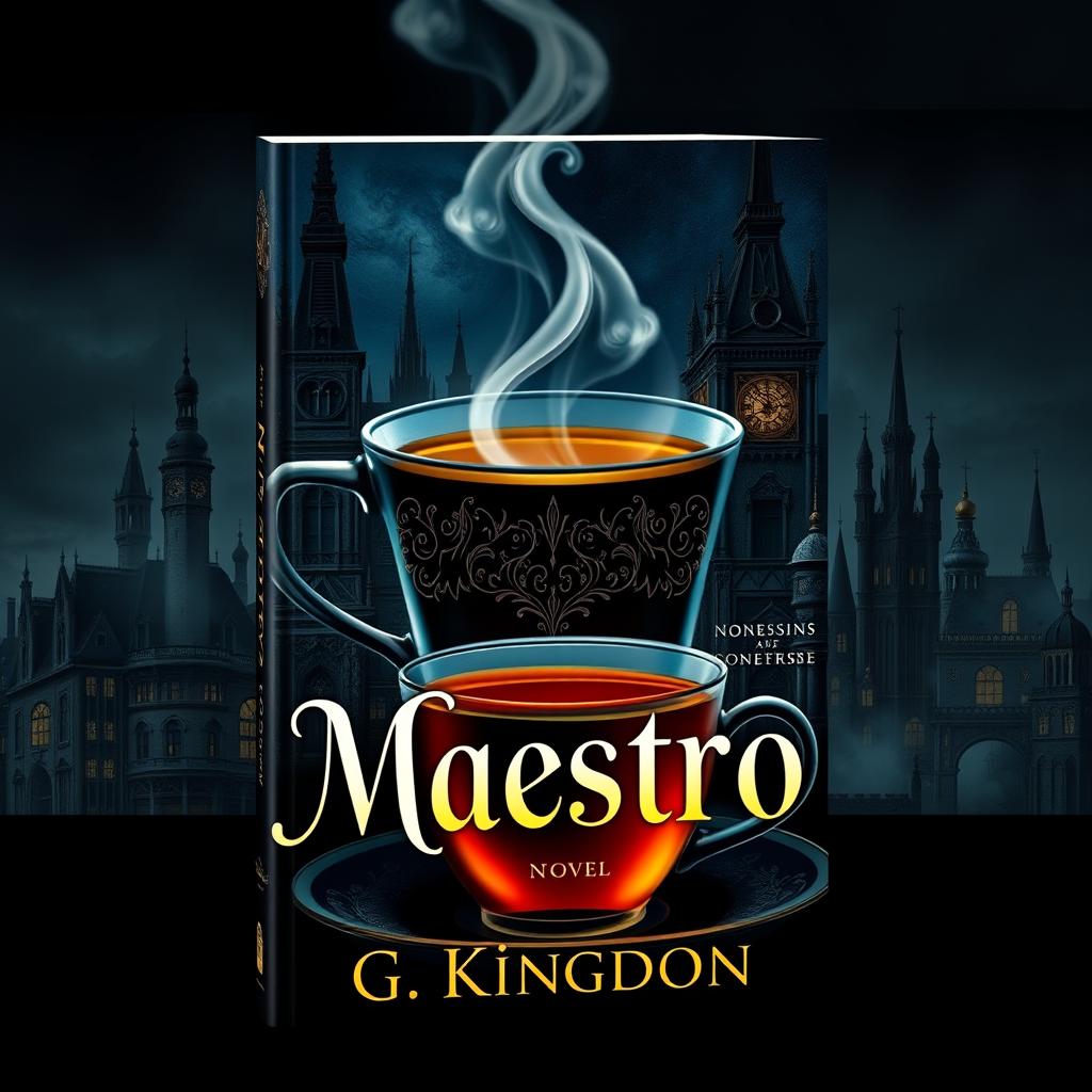 A captivating book cover for a novel titled "Maestro"