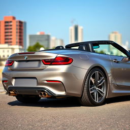 A sleek convertible sports car with a stylish design, featuring a low profile