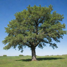 A lush, healthy tree thriving under a blue sky in daylight.