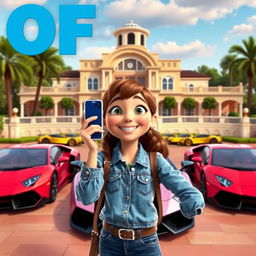 A vibrant and colorful Disney Pixar style poster featuring a fun and adventurous scene
