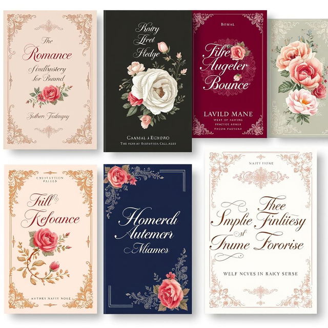 A variety of elegant book covers that exude sophistication and charm