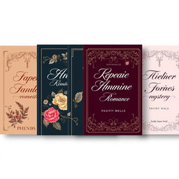 A variety of elegant book covers that exude sophistication and charm
