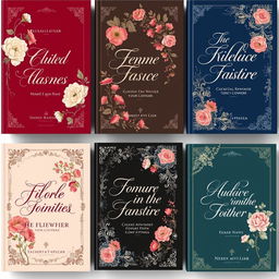 A variety of elegant book covers that exude sophistication and charm