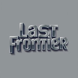 A 2D pixel art inscription of the words 'Last Frontier' crafted in an elegant gray metallic color