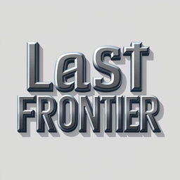 A 2D pixel art inscription of the words 'Last Frontier' crafted in an elegant gray metallic color