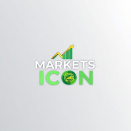 A sleek and modern logo design for a company named 'Markets Icon'