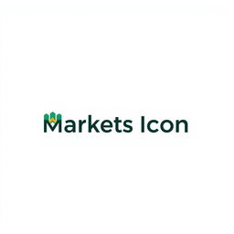 A sleek and modern logo design for a company named 'Markets Icon'