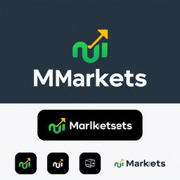 A sleek and modern logo design for a company named 'Markets Icon'