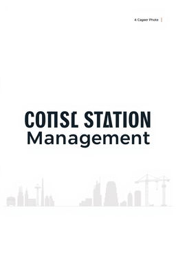 A clean and professional cover page design for a report on a metro station construction management project, featuring a white background