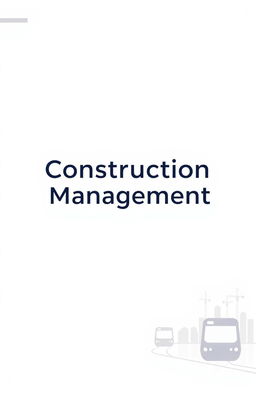 A clean and professional cover page design for a report on a metro station construction management project, featuring a white background