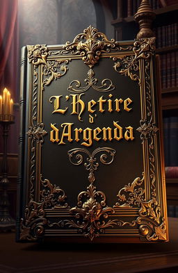A grand royal book with an ornate, majestic appearance, featuring intricate designs and possibly gold leaf accents