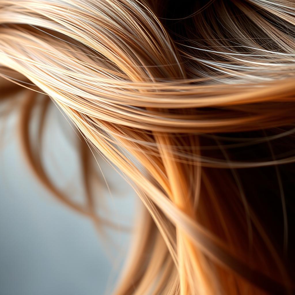 A stunning close-up image of a luxurious head of flowing hair, emphasizing its rich color and texture