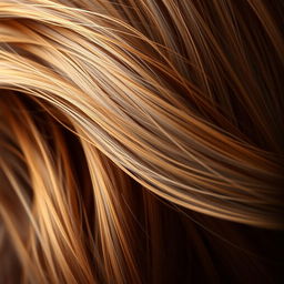 A stunning close-up image of a luxurious head of flowing hair, emphasizing its rich color and texture