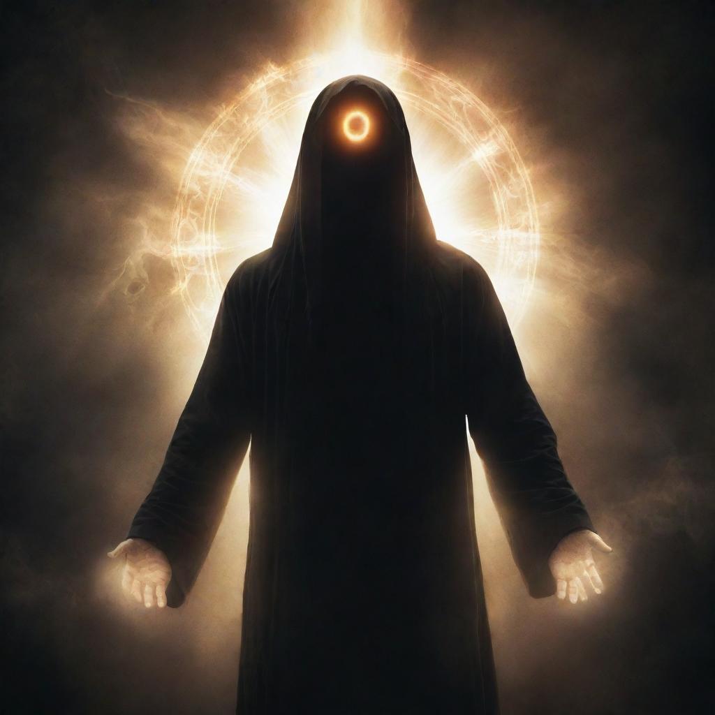 A one-eyed figure, with an aura of power and mystery, proclaiming himself as a god.