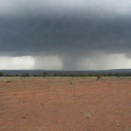 A sudden downpour saturating the drought-stricken landscape.