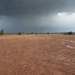 A sudden downpour saturating the drought-stricken landscape.