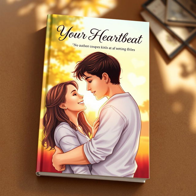 A beautifully illustrated realistic book cover featuring a teenage couple in the background, portrayed in a tender moment of connection