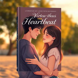 A beautifully illustrated realistic book cover featuring a teenage couple in the background, portrayed in a tender moment of connection