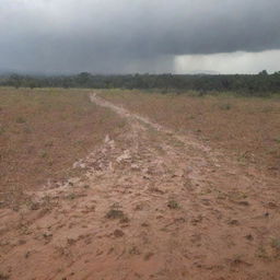 A sudden downpour saturating the drought-stricken landscape.