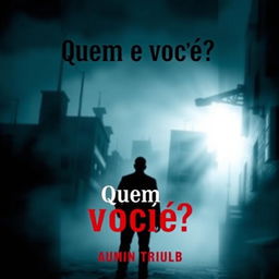 A captivating book cover for a suspense thriller titled 'Quem é você?'