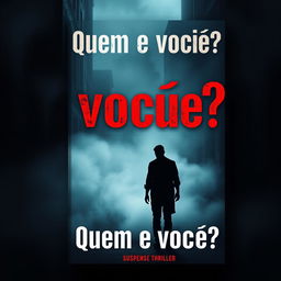 A captivating book cover for a suspense thriller titled 'Quem é você?'
