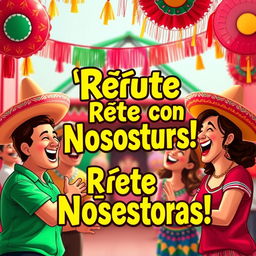 A vibrant and realistic YouTube thumbnail representing Mexican humor