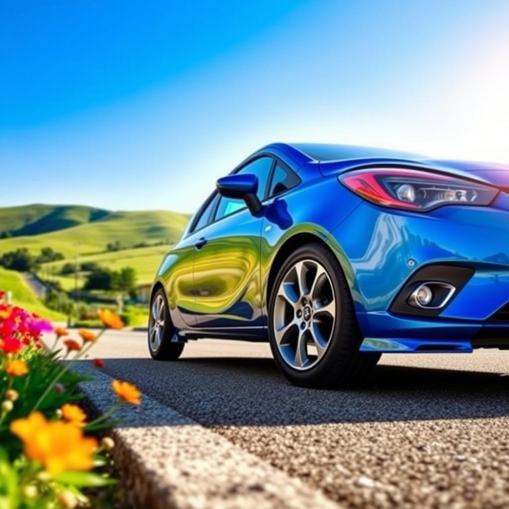 A bright, shiny blue Opel Corsa C 1