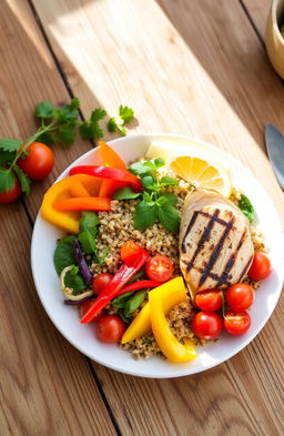 A beautifully arranged plate featuring a vibrant flexitarian meal