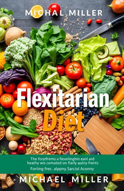 A visually appealing and informative book cover design for 'Flexitarian Diet' by Michael Miller