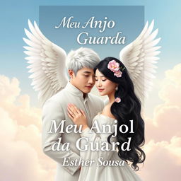A captivating book cover for 'Meu Anjo da Guarda' by Esther Sousa