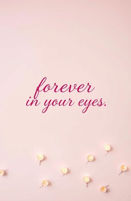 The title 'forever in your eyes' beautifully written in elegant, flowing cursive font, with an emphasis on readability
