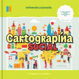 A visually appealing cover design featuring the title 'Cartografía Social' prominently displayed in bold, modern typography