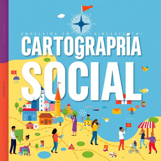 A visually appealing cover design featuring the title 'Cartografía Social' prominently displayed in bold, modern typography