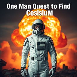 A dramatic scene depicting a nuclear blast in the background with fiery orange and red hues filling the sky