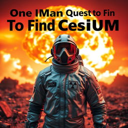 A dramatic scene depicting a nuclear blast in the background with fiery orange and red hues filling the sky