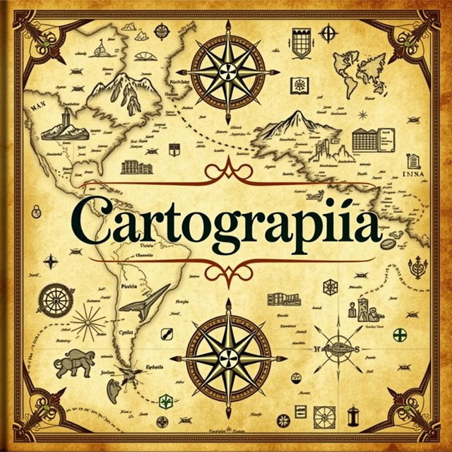 A captivating cover design featuring the word 'Cartografía' in elegant, bold typography at the center