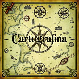 A captivating cover design featuring the word 'Cartografía' in elegant, bold typography at the center