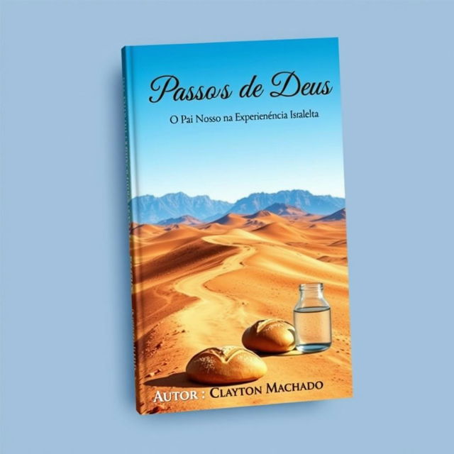 A book cover design featuring a winding trail through an arid desert under a clear blue sky