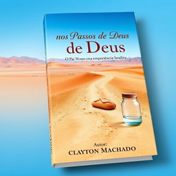 A book cover design featuring a winding trail through an arid desert under a clear blue sky