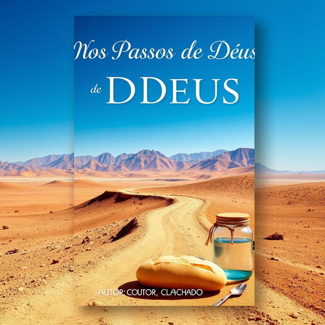 A book cover design featuring a winding trail through an arid desert under a clear blue sky