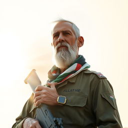 A tall and thin soldier dressed in a military uniform, wearing a wristwatch