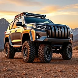 A massive Toyota Land Cruiser Prado 6×6, showcasing an extra large design