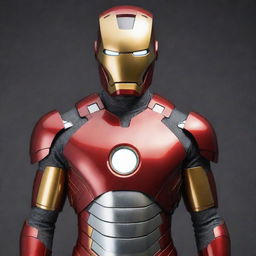 An Atompunk incarnation of Iron Man's suit, paying tribute to the retro-futurism of the atomic age. It encompasses a sleek, streamlined silhouette, chrome trimming, atomic motifs, bubble helmet, and a chest piece resembling a classic representation of an atom