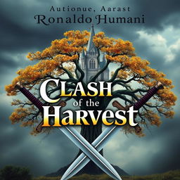 A captivating cover design featuring two swords crossed in an X shape at the foreground